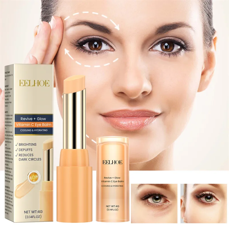 EELHOE vitamin c eye balm reviving glowing moisturizing brightening black circles reducing eye bags removing eye cream stick