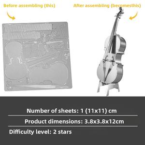 Modèle de contrebasse en métal, tout en acier inoxydable, à assembler soi-même, sans colle, <span class=keywords><strong>puzzle</strong></span> métallique tridimensionnel, 50 pièces, pour tous les âges - Product Image 2