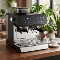 Machine à expresso semi-automatique PID avec broyeur intégré, pour usage domestique et professionnel (cafés), idéale pour les distributeurs, à profit élevé et de conception différentiée
