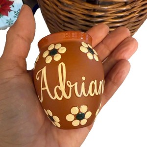 Taza de Cerámica Personalizada de 2 oz, Vaso de Barro Mexicano, Cantaritos de Barro, Taza de Terracota, Mini Taza de Cerámica para Cócteles de Tequila - Product Image 5