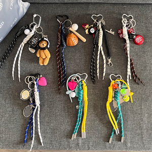2025 New Fashion Metal Woven Rope Keychain DIY Woven Bag Decoration Hanging for Coke Bottle Cap for Baseball Tennis Golf - Product Image 1