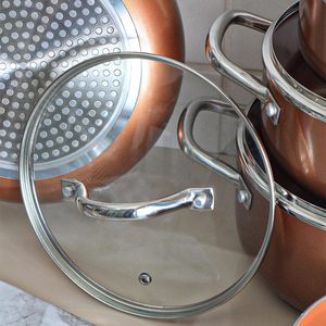 Juego de 10 Ollas de Cocina con Tapas de Vidrio, Asas de Baquelita, Aptas para Lavavajillas y Horno, para Estufas de Gas e Inducción, Juego de Utensilios de Cocina de Cerámica Forjada - Product Image 3