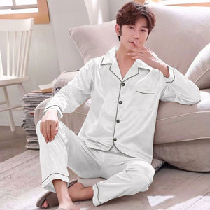 定制徽标男士睡衣长袖柔软男士睡衣两件套男士家居服 - Product Image 2