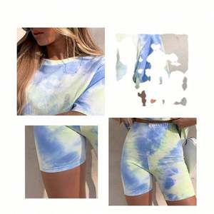 Ensemble deux pièces décontracté dégradé : T-shirt ample et short moulant – Style confort quotidien pour femme – Personnalisation du logo - Product Image 4