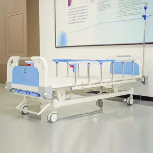 3-Function Manual Metal Nursing Bed Hospitals ABS Material Medical Bed