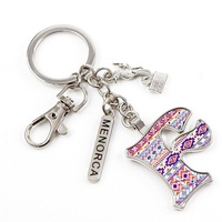 Porte-clés de voiture Travelpro en alliage de zinc, design personnalisé, alphabet anglais simple, pendentif coloré, porte-clés lettre, tendance mode