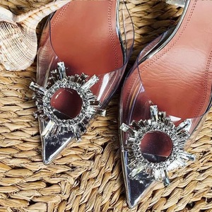 Zapatos de tacón de aguja con punta de diamante para mujer, de PVC, con tacón de cristal transparente - Product Image 5