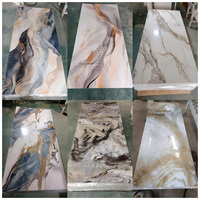 Panneau UV brillant en PET, panneau en plastique marbré UV, feuille de PVC pour la décoration des murs