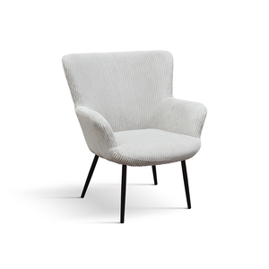 Fauteuil Tweety Bird en velours gris clair avec base en métal pour salon intérieur - Product Image 1