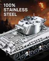 Modèle de char moyen Sherman M4 HP395-SK de Piececool, puzzle en métal 3D, ensemble de jouets en métal pour adultes et enfants