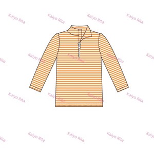T-shirts de golf personnalisés pour filles, en coton rayé <span class=keywords><strong>rose</strong></span>, à manches longues, avec volants, style polo, et pull à quart de zip pour bébés filles - Product Image 5