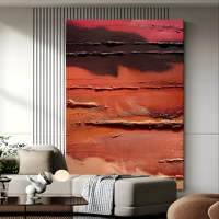 Peinture à l'huile peinte à la main, éclat azur, relief 3D, style abstrait Wabi-Sabi, encadrée en alliage d'aluminium, grande taille, vente en gros pour galerie