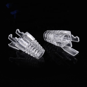 Stivale trasparente con artiglio RJ45 per <span class=keywords><strong>Cat.5e</strong></span> o Cat6 Utp o Stp con tappo di protezione per cordoncino - Product Image 1