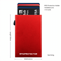 Kotak Kartu RFID Pop Up dengan Perlindungan NFC, Bahan Aluminium Alloy, Sampel Gratis