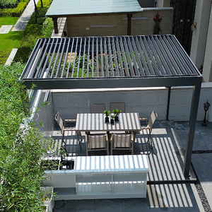 Auvent de patio, gazebo de jardin électrique, terrasse, imperméable, bioclimatique, motorisé, toit automatique, pergola en aluminium à lames orientables pour l'extérieur - Product Image 3