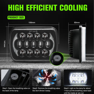 Sistemas <span class=keywords><strong>de</strong></span> iluminación automática para coche, faro Led halógeno <span class=keywords><strong>de</strong></span> xenón, 5X7, 4X6, cuadrado, para Toyota, Hilux, Land Cruiser, jeep, pickup - Product Image 5