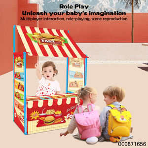Mainan Role <span class=keywords><strong>play</strong></span> desain toko makanan cepat, tenda bermain untuk anak dalam ruangan - Product Image 3