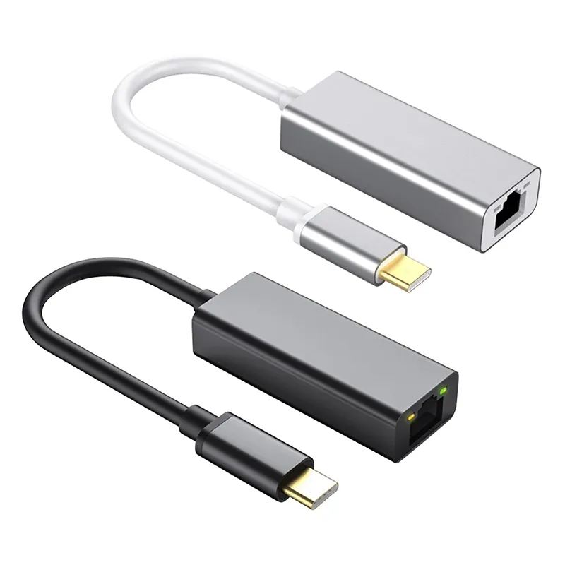 USB Type C Gigabit Ethernet Adapter USB 3.1 Network Card to RJ45 Lan 10/100/1000 Mbps External Adapter for Laptop