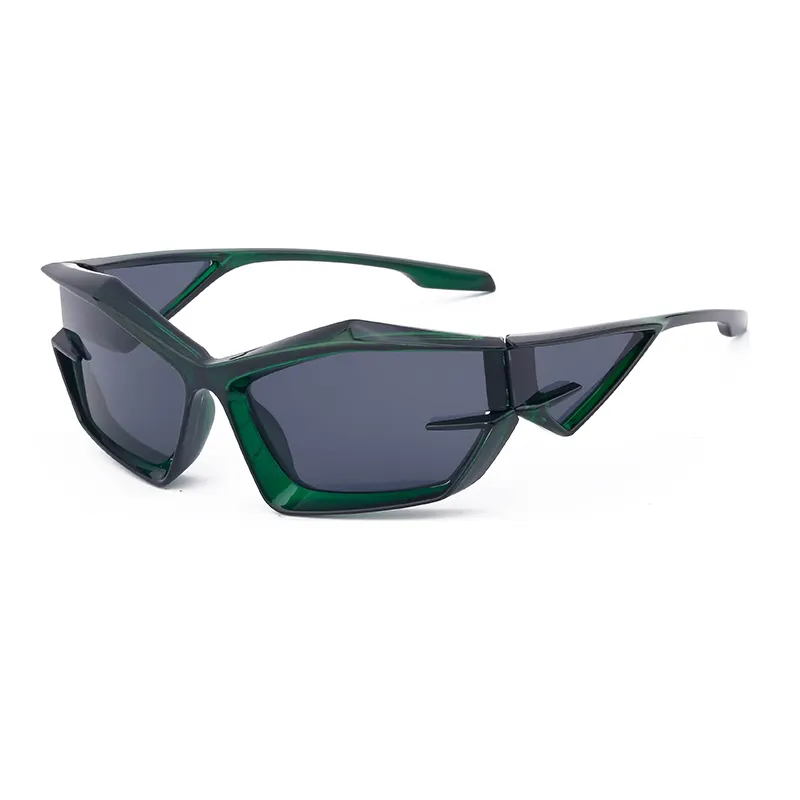 Aliens Wrap Around Sunglasses Futuristic Oval Y2k SunGlasses Sports Trendy Eyewear Cool Glasses Shades for Women Men