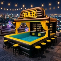 Bar flottant pour piscine, île gonflable, canapé-lit avec tente d'ombrage, bar aquatique en PVC pour piscine, lac, yacht, fête