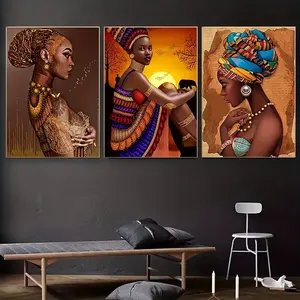 Modern art Canvas Poster Black Girl mulher africana Wall Art Print Pintura Wall Art Pictures para sala de estar Decoração para casa