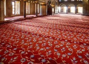Wall to Wall Blue Border Masjid Praying <strong>Carpet</strong> <strong>Mosque</strong> Prayer <strong>Carpet</strong> Muslim Masjid <strong>Carpets</strong> in <strong>Dubai</strong> - Product Image 3