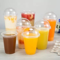 Internet Celebrity Bobo Cup Met Deksel Transparant Wegwerp Plastic Beker Voor Room Cake U-Vormige Fruitcontainer