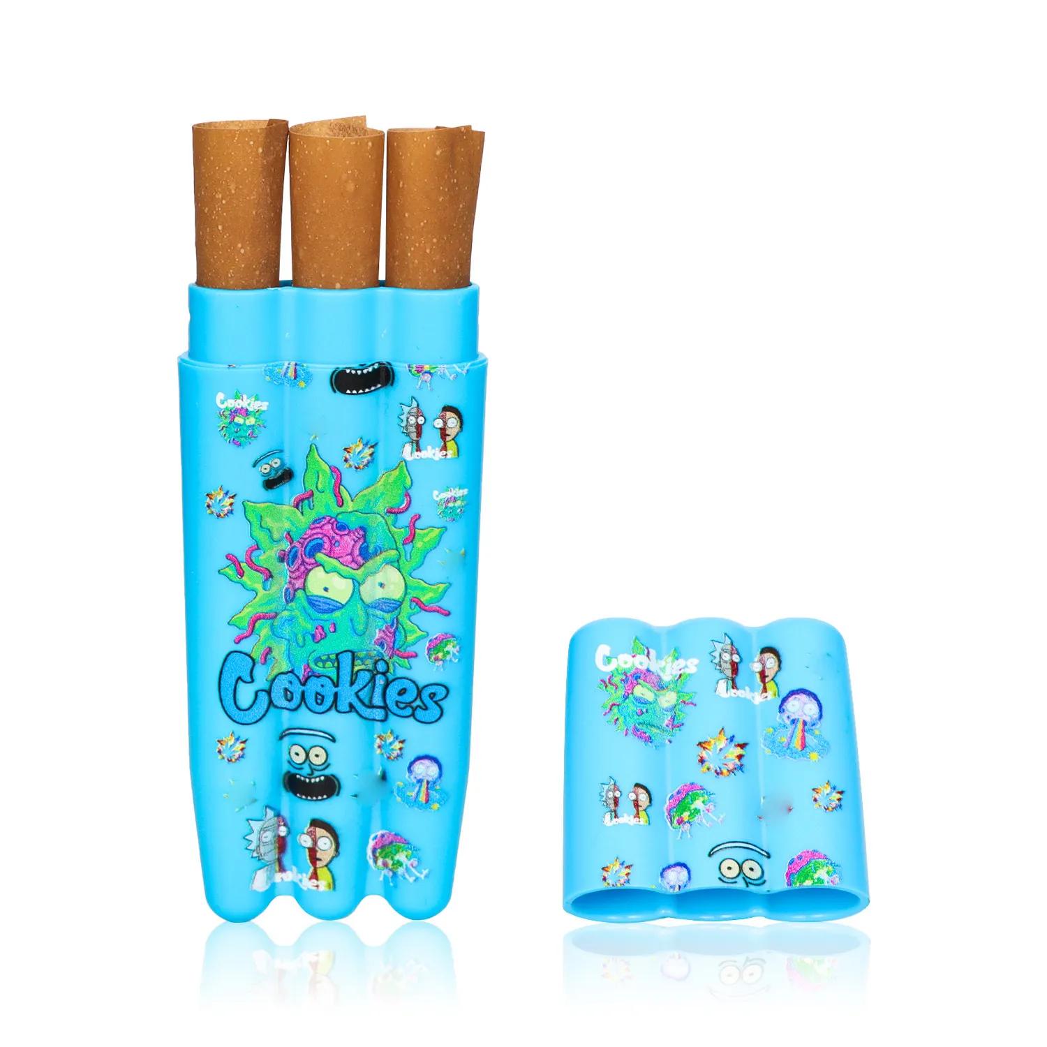 Tabung cerutu plastik portabel tiga-dalam-satu Logo kustom pemegang tabung penyimpanan rokok Aksesori merokok lainnya untuk toko asap