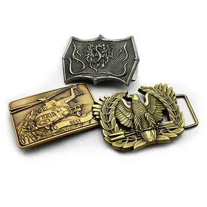 Custom logo Designer Accessories Cheap rotating 3D Blank Falcon, Dragon, Helicopter logo zinc alloy metal Men's belt buckle