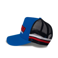 Casquette de camion personnalisée unisexe à 5 panneaux Casquette en maille imprimée de logo avec broderie 3D Casquette de camionneur à pression de pays à bord incurvé de haute qualité
