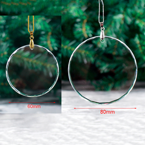 Adornos colgantes en blanco de cristal redondo caliente Adornos grabados en vidrio para decoración navideña - Product Image 6