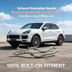 Collecteur d'échappement direct en acier inoxydable pour Porsche Cayenne 958 3.6L 2011-2017 – Amélioration de puissance pour échappements de <span class=keywords><strong>voiture</strong></span> haute performance - Product Image 1