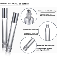 Vente en gros Bouteilles de parfum personnalisées miniatures portables de 10ml en verre dépoli uniques Roller Ball Huile essentielle Roll on Bottle