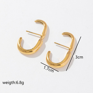 Boucles <span class=keywords><strong>d</strong></span>'oreilles longues en or vermeil Hope Huggie Boucles <span class=keywords><strong>d</strong></span>'oreilles minimalistes en acier inoxydable Manchette Bijoux <span class=keywords><strong>fantaisie</strong></span> - Product Image 5