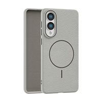 Vente en gros étui de téléphone portable à chargement sans fil en cuir avec matériaux colorés pour Samsung S25 Edge S23 Business Design