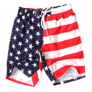 Shorts de bain décontractés pour hommes à taille mi-haute avec motif de drapeau national imprimé, vente en gros - Product Image 4