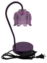 Lámpara de Escritorio con Forma de Flor Morada, Luz LED Cálida Blanca Regulable, Base de Metal, Diseño Moderno, CRI 80, para Dormitorio, 3500K, 30000 Horas de Duración - Product Image 2