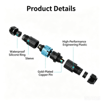 Boîtier lumineux extérieur étanche IP68, connecteur de raccordement M19, câble d'alimentation UHF, terminal enterré, PCB FPC 3P en cuivre