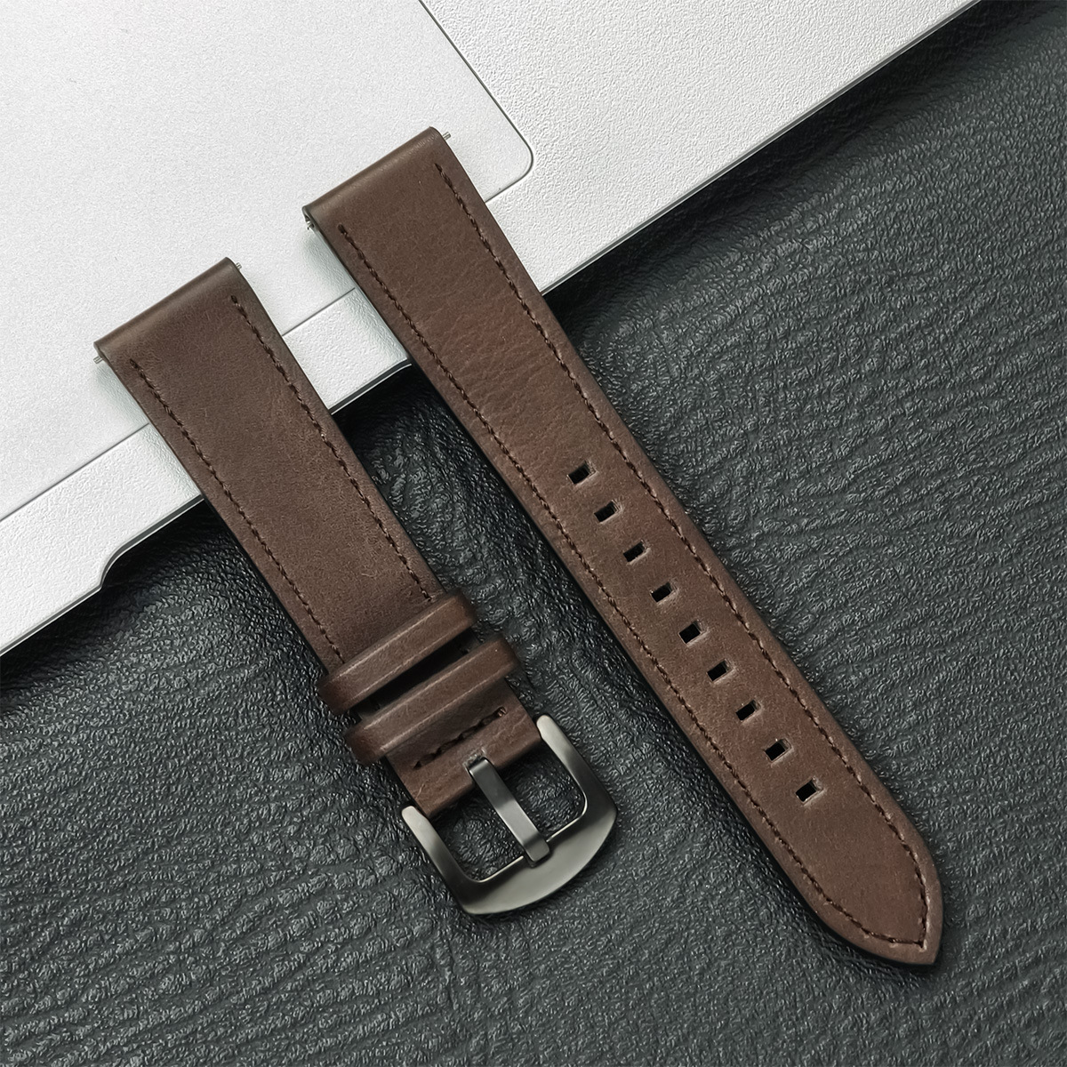 Bande marron foncé, boucle noire.