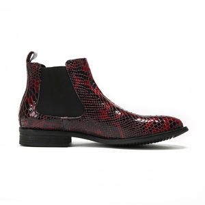 NA540 Borgoña primavera <span class=keywords><strong>botas</strong></span> de hombre vestido Formal remache Spike encaje cuero de vaca patrón de pitón <span class=keywords><strong>botas</strong></span> de ceremonia de boda de lujo - Product Image 2