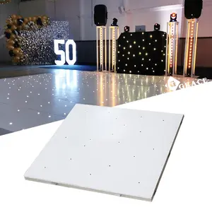 أرضيات للرقص بيضاء بمصابيح LED مقاس 4 × 4 أقدام من Igracelite أرضيات للرقص بيضاء شديدة اللمعان لحفلات الزفاف