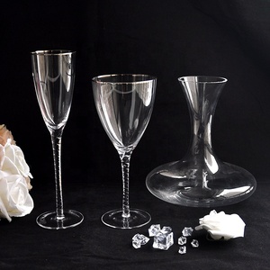 Beliebte böhmische Kristallkelche mit Silberrand, bleifrei, anpassbare Kapazität, Rotweingläser für Hochzeiten, Partys, Hotels und Unternehmen - Product Image 1