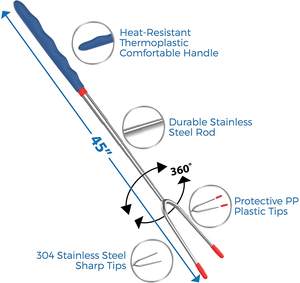 Conjunto de varas de torneamento, 4 espetos de <span class=keywords><strong>marshmallow</strong></span>, ferramentas de aço inoxidável telescópico premium <span class=keywords><strong>marshmallow</strong></span> de 45 polegadas - Product Image 4