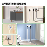 Goulotte de câblage en PVC souple épaissi, auto-adhésive, demi-ronde, pour sol, plusieurs tailles, gaine de câblage en PVC