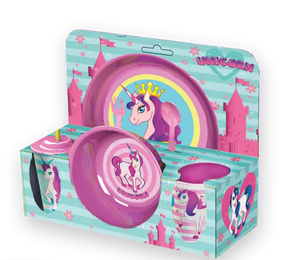 Custom Wholesale Kids Tableware 8 pcs <b>Children</b> <b>Dinner</b> <b>Set</b> Plate Cup Spoon & Fork - Product Image 1