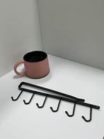 Organisateur de cuisine suspendu, support pour tasses à café, porte-tasses sous l'armoire avec 6 crochets, porte-serviettes de salle de bain