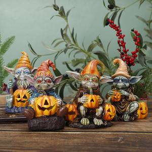 Gnomo Decorativo de Resina para <span class=keywords><strong>el</strong></span> Hogar con Diseño de Calabaza Alienígena de Halloween, <span class=keywords><strong>Duende</strong></span> de Jardín Rudolph - Product Image 1