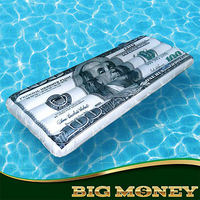 FDS Bouée gonflable en forme de billet de 100 dollars US, flotteur de piscine, radeau de fête, décoration, jouet en PVC