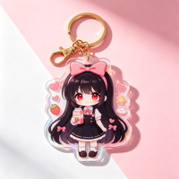 Breloques personnalisées en acrylique à double époxy avec paillettes, impression UV, imperméables, légères, breloques d'anime, breloques de dessins animés