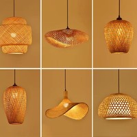 Lampe suspendue rustique en rotin tressé fait main, luminaire en bambou naturel pour îlot de cuisine, salle à manger, décoration murale de ferme ou maison